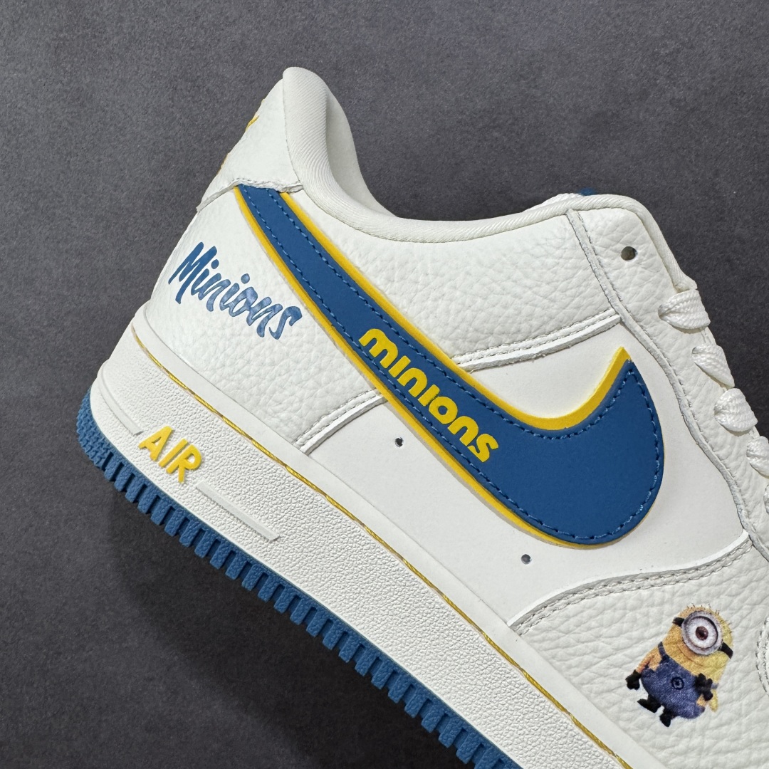 图片[6]-【定制版】Nike Air Force 1\’07 Low 小黄人 白蓝金韵 空军一号低帮休闲板鞋 SC0601-566  #原楦头原纸板 原装鞋盒 原厂鞋底 超高清洁度 细节完美  尺码：36 36.5 37.5 38 38.5 39 40 40.5 41 42 42.5 43 44 44.5 45 编码：HXSB310320-选品中心