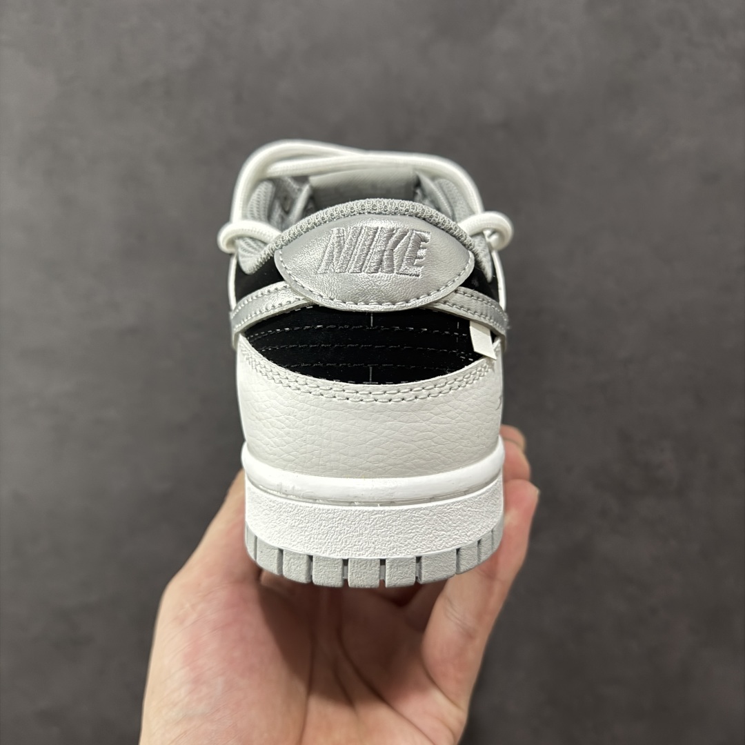 图片[4]-【定制版】Nike SB Dunk Low \”Just Do it\” 绑带黑银 周年高端定制 低帮休闲板鞋 WS0414-025  #定制鞋盒 大厂纯原品质出货 超高清洁度 皮料切割干净无任何毛边 细节完美   尺码：36 36.5 37.5 38 38.5 39 40 40.5 41 42 42.5 43 44 44.5 45 编码：HXSB330340-选品中心