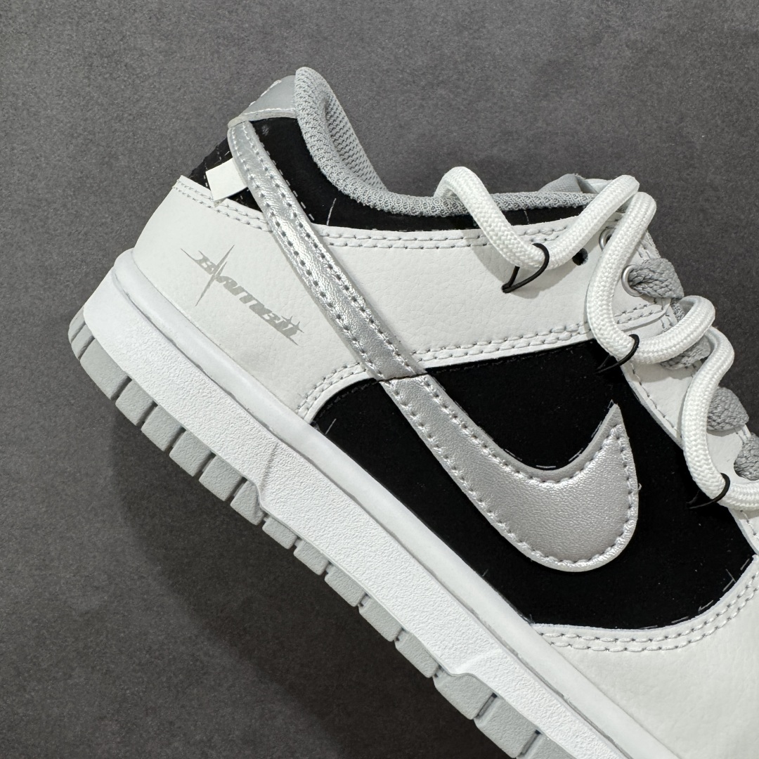 图片[6]-【定制版】Nike SB Dunk Low \”Just Do it\” 绑带黑银 周年高端定制 低帮休闲板鞋 WS0414-025  #定制鞋盒 大厂纯原品质出货 超高清洁度 皮料切割干净无任何毛边 细节完美   尺码：36 36.5 37.5 38 38.5 39 40 40.5 41 42 42.5 43 44 44.5 45 编码：HXSB330340-选品中心