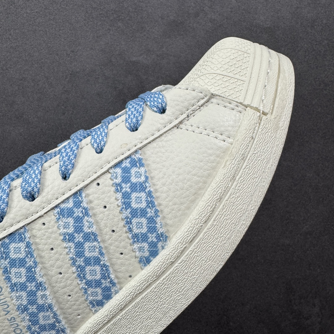 图片[5]-【定制版】Louis Vuitton x Ad Superstar 定制配色 Lv联名 三叶草低帮休闲百搭贝壳头板鞋 AD8014 公司级版本 大厂流水作业生产 超高清洁度 皮料切割干净无任何毛边 细节完美   尺码：36 36.5 37 38 38.5 39 40 40.5 41 42 42.5 43 44 44.5 45-选品中心