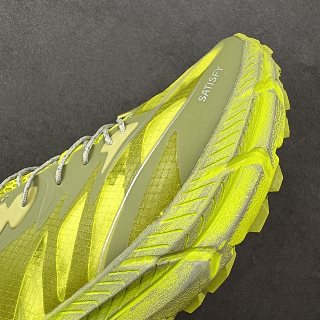 图片[5]-【公司级】Satisfy xHOKA ONE ONE Mafate Speed 4 玛法特4系列低帮厚底轻量户外越野运动慢跑鞋 采用半透明轻量化纱网热熔面料材质 搭载轻量化材料超轻量泡棉中底 外置V版橡胶防滑黄金大底 此球鞋继承了HOKA的经典越野鞋型MAFATE SPEED4的设计 更在此基础上进行了创新和提升 使得它既适合户外越野跑，又充满了时尚潮流的元素。它的半透明鞋面设计 不仅让鞋身看起来更加轻便 而且提供了良好的透气性 而保护性的防撕裂尼龙面料，则确保了在复杂地形中的耐用性。 双层ProFly™中底的 用，是这款鞋的另一个亮点。 VIBRAM MEGAGRIP®及 LITEBASE®大底的搭载，更是让这款鞋在保持高抓地力的 减轻了鞋底的重量 货号： 1157050/SLFR 尺码： 36 36.5 37.5 38 38.5 39 40 40.5 41.5 42 42.5 43 44 44.5 45-选品中心