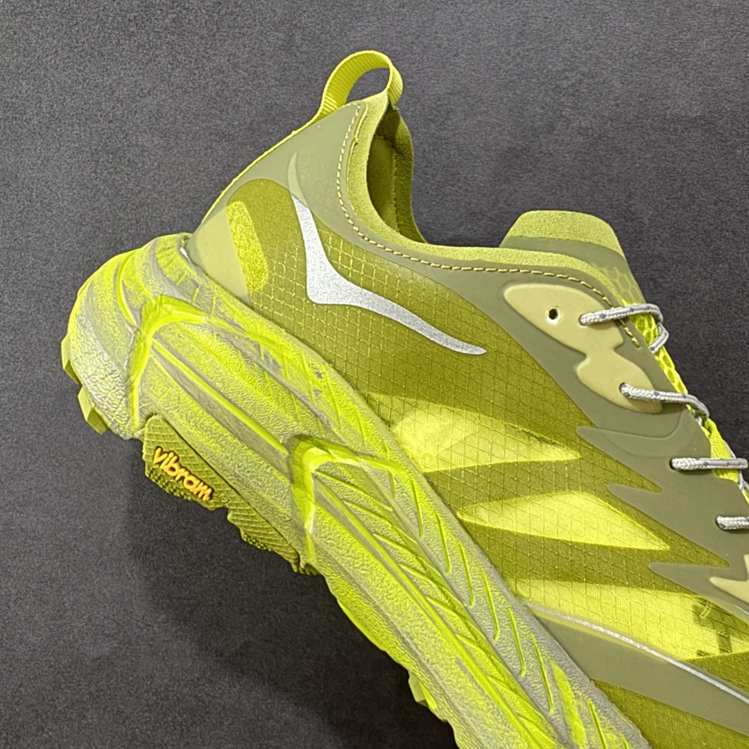 图片[6]-【公司级】Satisfy xHOKA ONE ONE Mafate Speed 4 玛法特4系列低帮厚底轻量户外越野运动慢跑鞋 采用半透明轻量化纱网热熔面料材质 搭载轻量化材料超轻量泡棉中底 外置V版橡胶防滑黄金大底 此球鞋继承了HOKA的经典越野鞋型MAFATE SPEED4的设计 更在此基础上进行了创新和提升 使得它既适合户外越野跑，又充满了时尚潮流的元素。它的半透明鞋面设计 不仅让鞋身看起来更加轻便 而且提供了良好的透气性 而保护性的防撕裂尼龙面料，则确保了在复杂地形中的耐用性。 双层ProFly™中底的 用，是这款鞋的另一个亮点。 VIBRAM MEGAGRIP®及 LITEBASE®大底的搭载，更是让这款鞋在保持高抓地力的 减轻了鞋底的重量 货号： 1157050/SLFR 尺码： 36 36.5 37.5 38 38.5 39 40 40.5 41.5 42 42.5 43 44 44.5 45-选品中心