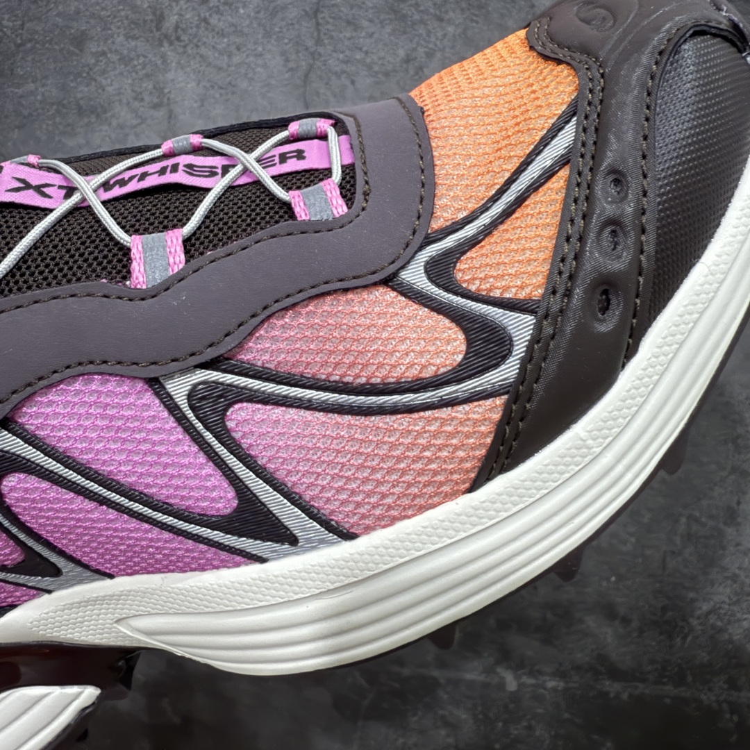 图片[4]-【666版本】SALOMON 萨洛蒙 XT-WHISPER 舒适百搭耐磨轻便低帮 休闲越野训练城市通勤跑步鞋 男女同款 粉棕色 纯原外贸平台特供订单 耗时半年巨作 #全套原纸板楦头开发 #原厂特供网布配套加持 #确保原汁原味 完美呈现版型 #原档数据独家私模五层组合大底 #男女鞋同步官方开发至46 #原装Ortholite轻量化鞋垫 #中底布带钢印编号 原厂TPU锁扣 #进口港宝加持 后跟自然饱满 还原公司包裹性 #鞋面采用SENSIFT贴合技术 #全方位贴合包裹脚型 #鞋跟部鞋底牵引设计 #提供强大的抓地性能 #更适应野外崎岖不平的道路 #基于 SALOMON 初代 XT 鞋身造型并搭载 4D ADVANCED CHASSIS™ 大底打造而成 为这款 XT-WHISPER 带来了多项足部控制与保护等功能性 如在运动过程中控制左右晃动的过程而提高稳定性、改善长途越野过程中足中到足尖的过渡、提高感知岩石的精确度以抵抗尖锐物体对脚底的伤害以及采用动态缓冲来增强穿着舒适感 从而减轻疲劳感 使 XT-WHISPER 成为一双舒适且安全的户外之履 货号：478787 尺码：36 36.5 37.5 38 38.5 39 40 40.5 41 42 42.5 43 44 45 46-选品中心