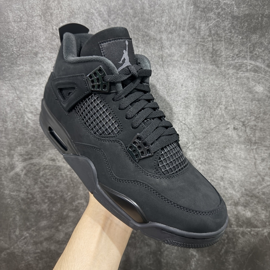 图片[3]-【GX版】Air Jordan 4 Retro AJ4 乔4黑猫2.0 FV5029-010 全新批次 重点区分市面 唯一正确细节 后跟饰片中心位置有合模线 超弹硅胶材质 内层不织布补强 补强为硅胶提供更强耐久性 避免断裂 圈内最强四代 耗时半年巨作 全套原纸板楦头开发 原厂特供皮料加持 确保原汁原味 完美呈现四代版型 一比一鞋头弧度高度鞋身弧度 数据细节工艺流程均保持原鞋一致 原厂TPU网格鞋带扣 正确内里网布 菱角分明不变形无多余毛边 柔软性质感一致于原鞋 市场唯一原厂鞋扣模具 背面可见隐藏注塑口 原厂织唛标 原厂飞人电绣工艺 尾指中部跳三针 独家绑鞋带手法 印刷中底布 四线拉帮 米色美纹纸贴合固定 进口港宝加持 后跟自然饱满 全鞋荧光划线卡点 追求极致完美 每一双都是工艺品 多重QC质检 超越公司货的品控标准 实实在在的免检产品 尺码：40 40.5 41 42 42.5 43 44 44.5 45 45.5 46 47.5 48.5-选品中心