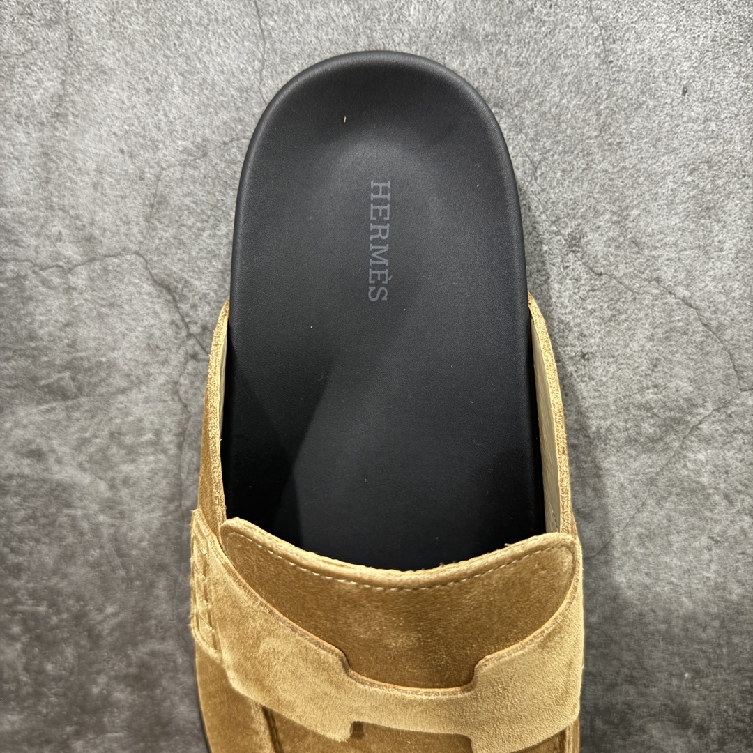 图片[7]-【佛山超A版】HERMES 爱马仕 GO MULE 老钱风 绒面革 半包头穆勒拖鞋 原版开发 进口头层反绒牛皮 高端零售专供 平台外贸专供品质 区别市面通货 尺码：39 40 41 42 43 44 45-选品中心