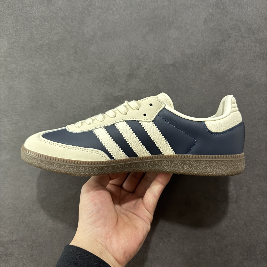 图片[2]-【神版】AD Originals Samba OG\”Night Indigo Crew White\”桑巴舞系列绅士德训足球风百搭低帮休闲运动板鞋“皮革靛蓝米白焦糖底底”IG1968 #升级原楦原纸版数据开发 #采用荔枝纹头层皮革鞋面材质 #内嵌缓震环保海玻璃透气吸汗鞋垫 #缜密拉帮中底布 #外置耐磨标准橡胶大底 尺码：36 36⅔ 37⅓ 38 38⅔ 39⅓ 40 40⅔ 41⅓ 42 42⅔ 43⅓ 44 44⅔ 45 编码：DZB210220-选品中心