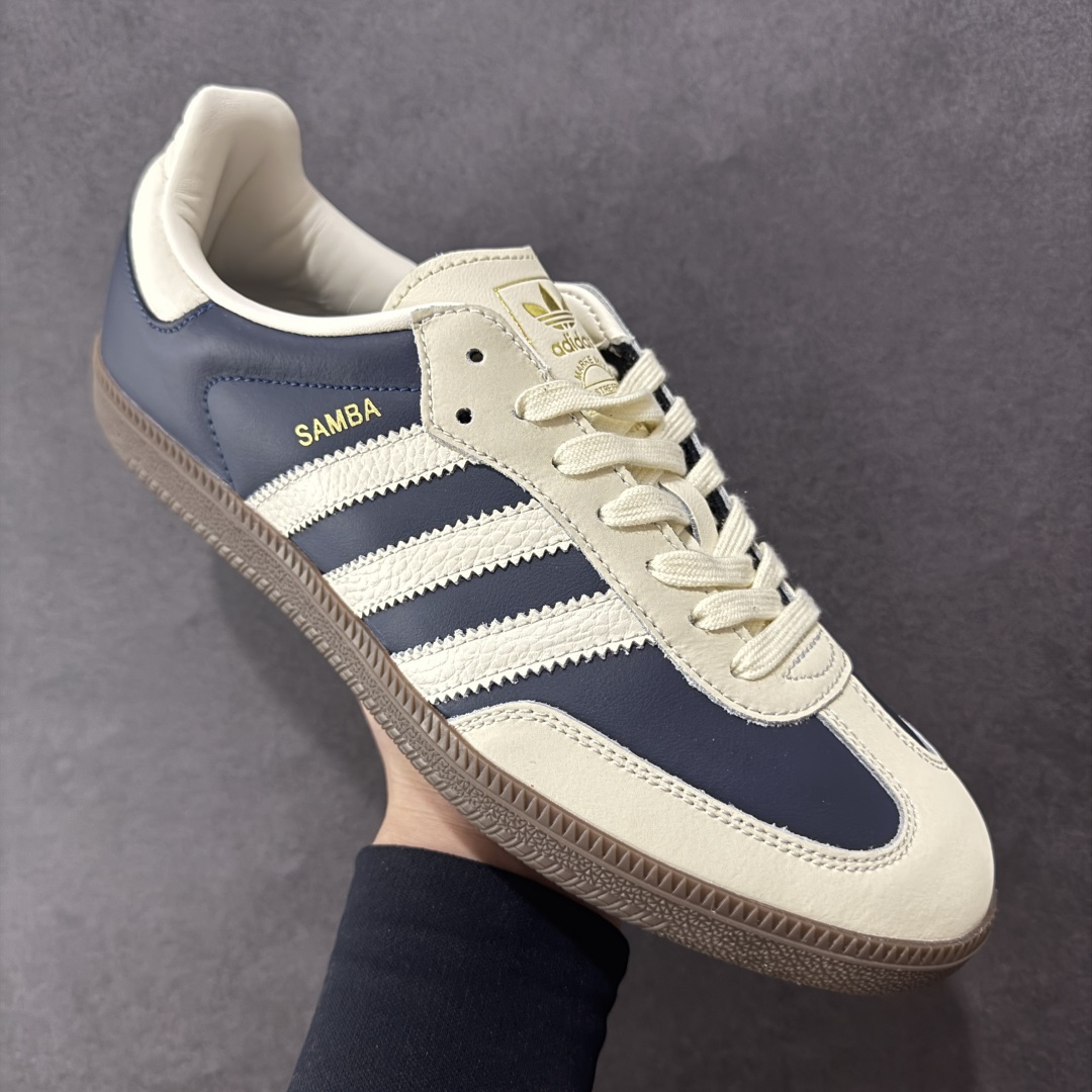 图片[3]-【神版】AD Originals Samba OG\”Night Indigo Crew White\”桑巴舞系列绅士德训足球风百搭低帮休闲运动板鞋“皮革靛蓝米白焦糖底底”IG1968 #升级原楦原纸版数据开发 #采用荔枝纹头层皮革鞋面材质 #内嵌缓震环保海玻璃透气吸汗鞋垫 #缜密拉帮中底布 #外置耐磨标准橡胶大底 尺码：36 36⅔ 37⅓ 38 38⅔ 39⅓ 40 40⅔ 41⅓ 42 42⅔ 43⅓ 44 44⅔ 45 编码：DZB210220-选品中心