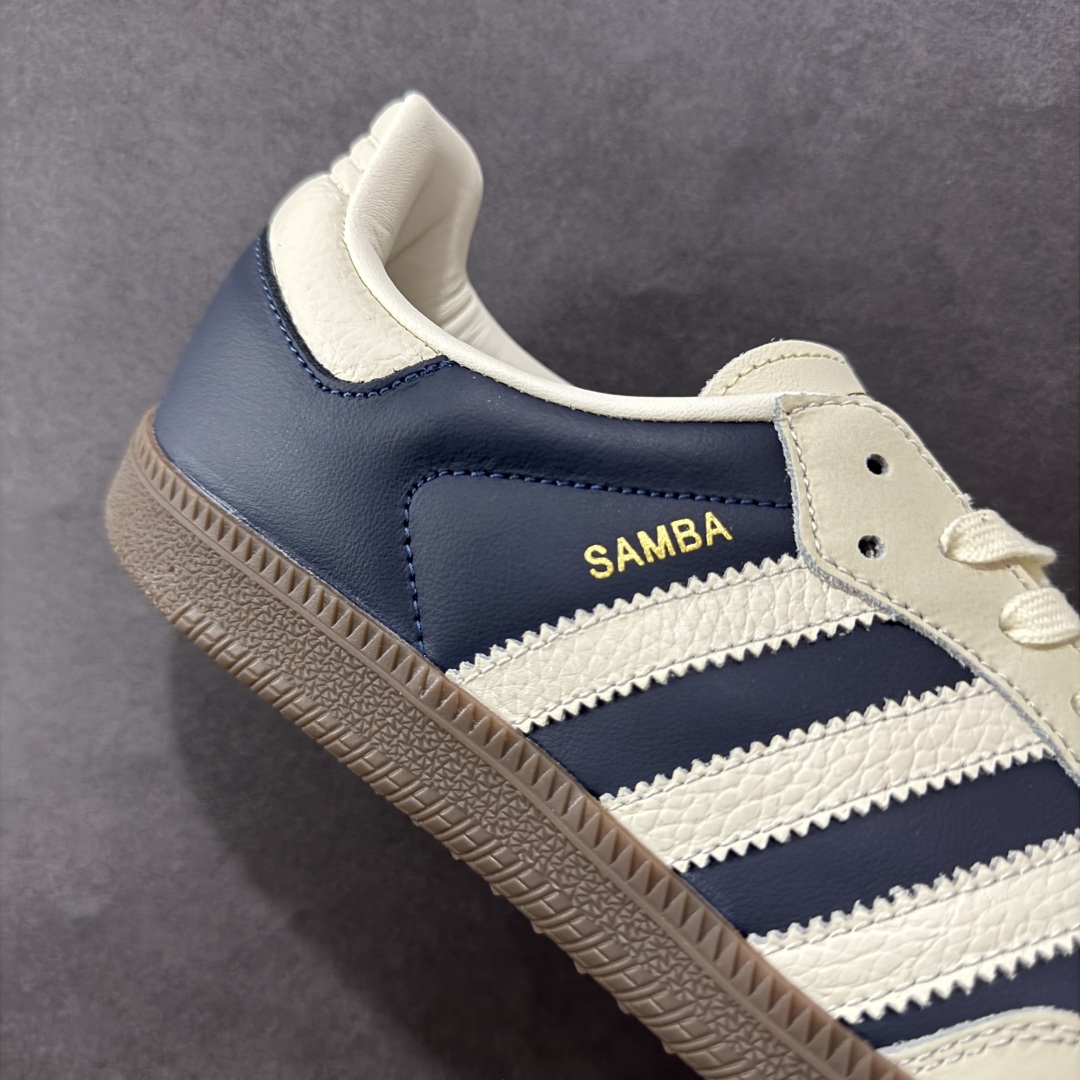 图片[6]-【神版】AD Originals Samba OG\”Night Indigo Crew White\”桑巴舞系列绅士德训足球风百搭低帮休闲运动板鞋“皮革靛蓝米白焦糖底底”IG1968 #升级原楦原纸版数据开发 #采用荔枝纹头层皮革鞋面材质 #内嵌缓震环保海玻璃透气吸汗鞋垫 #缜密拉帮中底布 #外置耐磨标准橡胶大底 尺码：36 36⅔ 37⅓ 38 38⅔ 39⅓ 40 40⅔ 41⅓ 42 42⅔ 43⅓ 44 44⅔ 45 编码：DZB210220-选品中心
