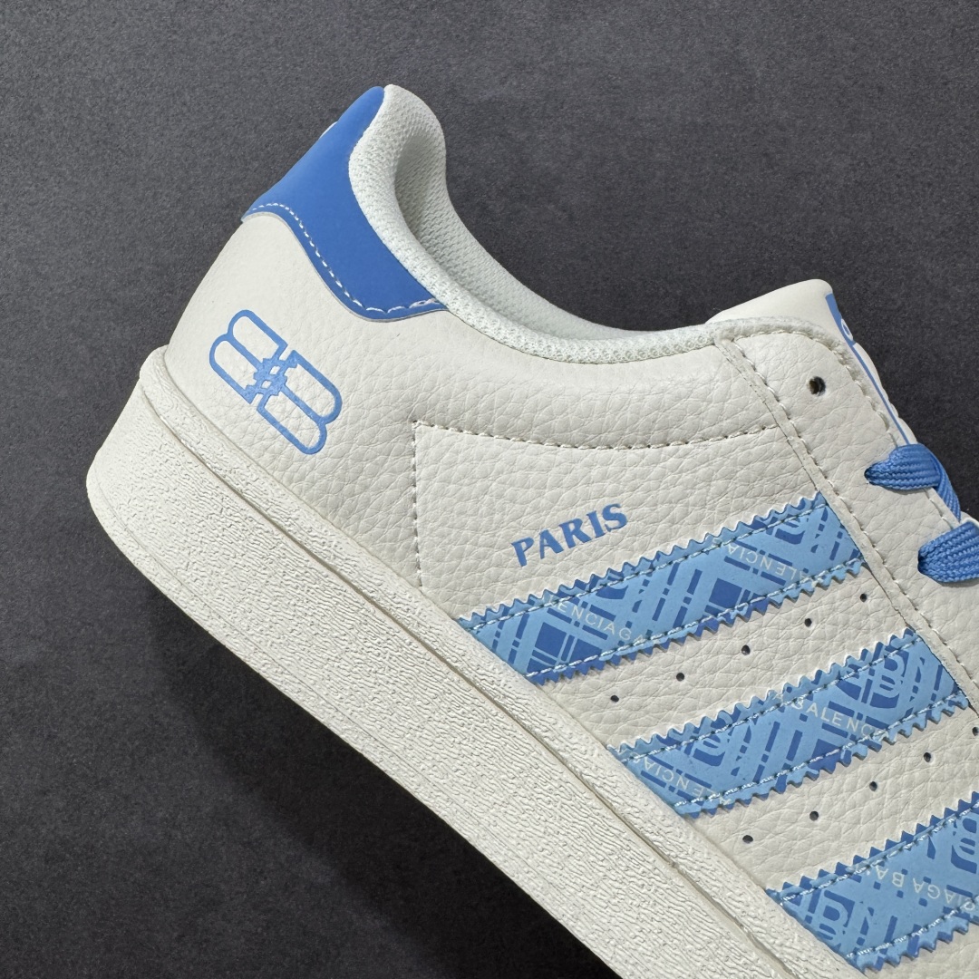 图片[6]-【定制版】AD Originals Superstar x Balenciaga 白蓝 采用全新头层拼接皮革材质 后跟采用特色3D立体印字 渠道正品订单 诠释市场最高工艺水平 全鞋进口头层皮料打造 区别市面普通真标版本，进出专柜无压力 货号：DS0020 尺码：36-45-选品中心