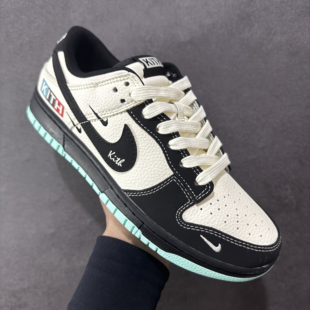 图片[3]-【定制版】Nike SB Dunk Low Kith联名 双拼米黑三勾 高端定制 低帮休闲板鞋  #定制鞋盒 大厂纯原品质出货 超高清洁度 皮料切割干净无任何毛边 细节完美 货号：QW5836-013  尺码：36 36.5 37.5 38 38.5 39 40 40.5 41 42 42.5 43 44 44.5 45-选品中心