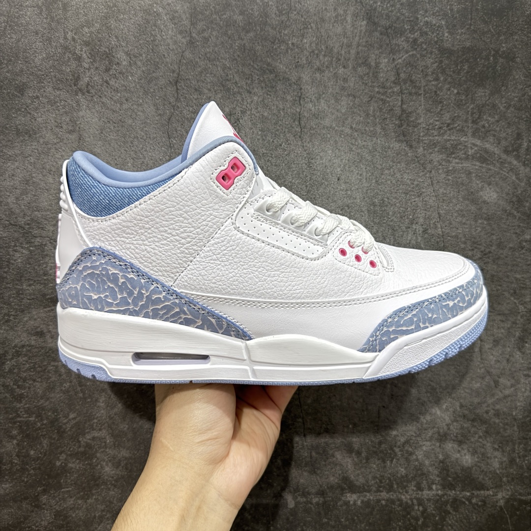  
【纯原F版】Air Jordan 3 Retro White And Cobalt Bliss 钴宝