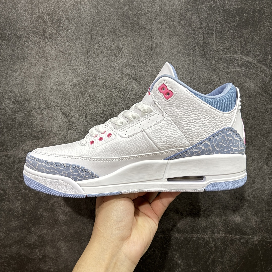  
【纯原F版】Air Jordan 3 Retro White And Cobalt Bliss 钴宝