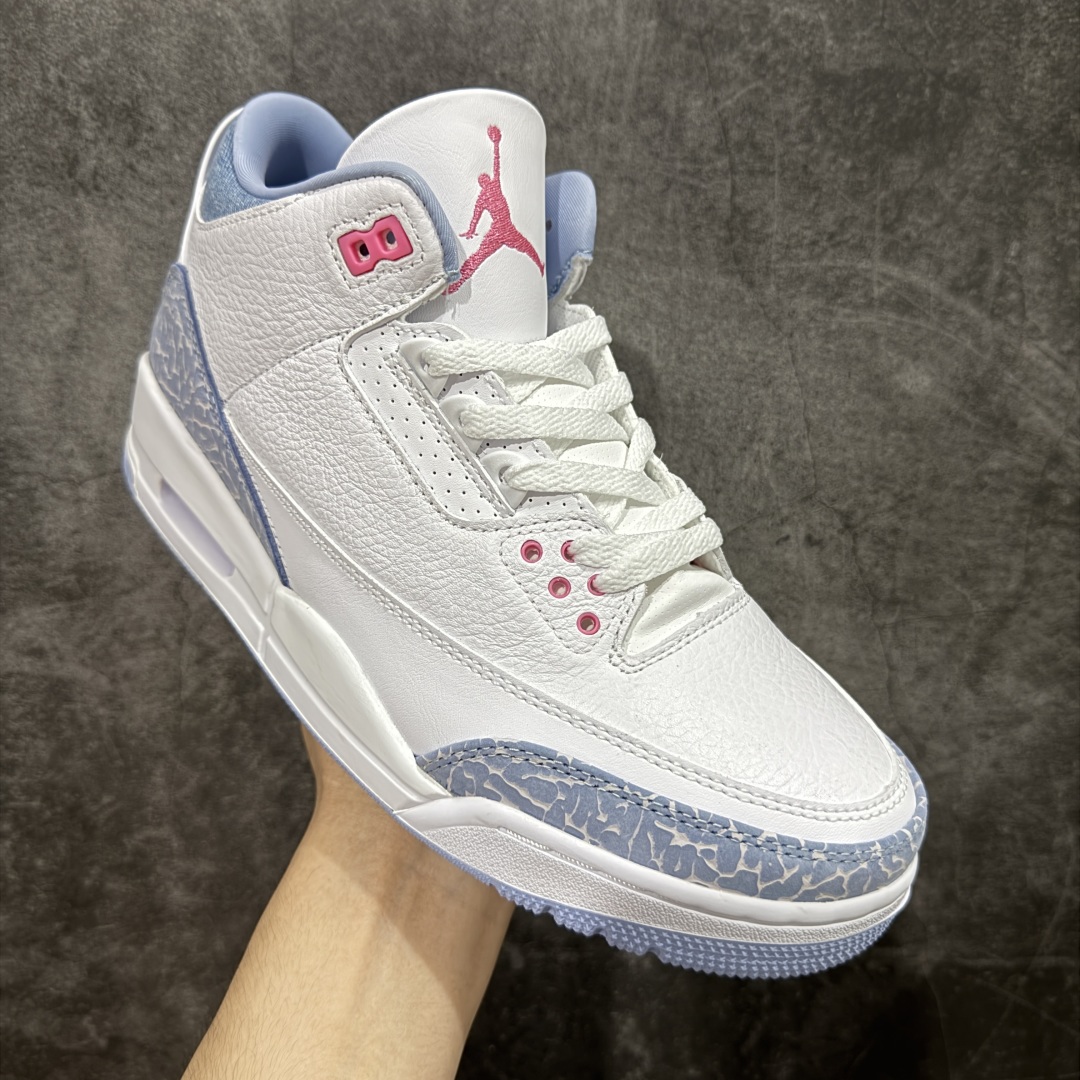  
【纯原F版】Air Jordan 3 Retro White And Cobalt Bliss 钴宝
