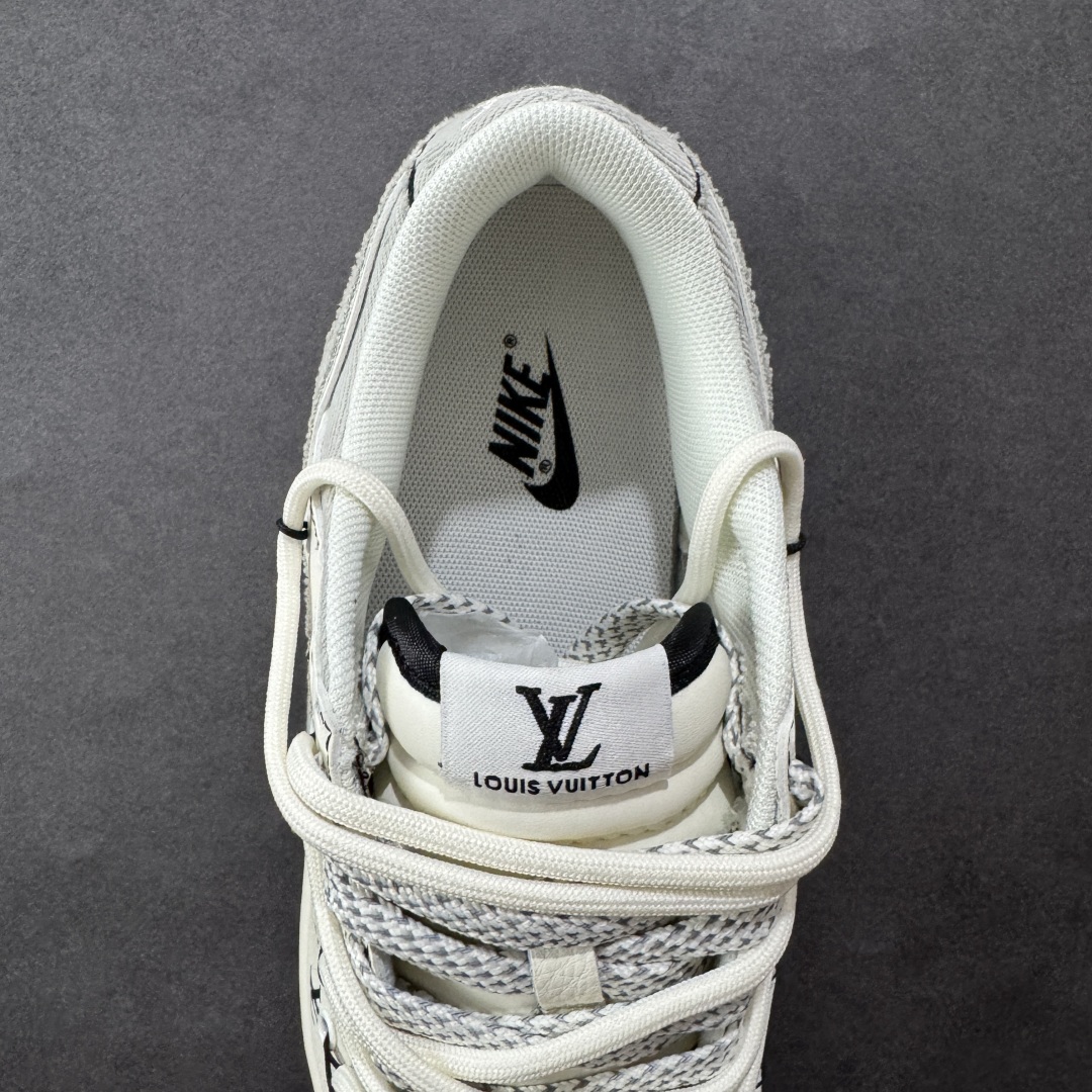 图片[7]-【定制版】Nike SB Dunk Low LV联名 灰布勾抽绳 周年高端定制 低帮休闲板鞋 #定制鞋盒 大厂纯原品质出货 超高清洁度 皮料切割干净无任何毛边 细节完美 货号：YX5066-379 尺码：36 36.5 37.5 38 38.5 39 40 40.5 41 42 42.5 43 44 44.5 45 编码：HXSB350360-选品中心