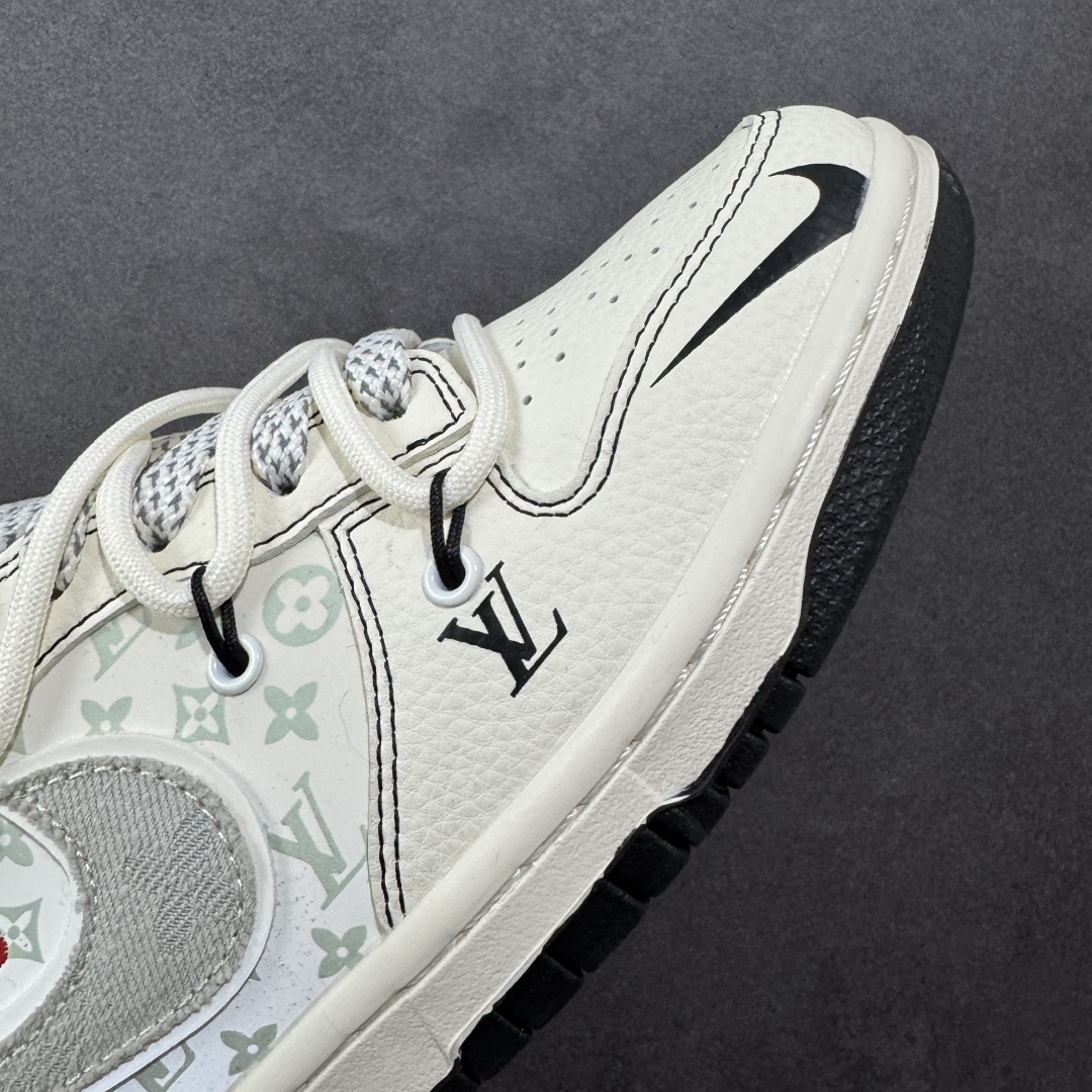 图片[5]-【定制版】Nike SB Dunk Low LV联名 灰布勾抽绳 周年高端定制 低帮休闲板鞋 #定制鞋盒 大厂纯原品质出货 超高清洁度 皮料切割干净无任何毛边 细节完美 货号：YX5066-379 尺码：36 36.5 37.5 38 38.5 39 40 40.5 41 42 42.5 43 44 44.5 45 编码：HXSB350360-选品中心