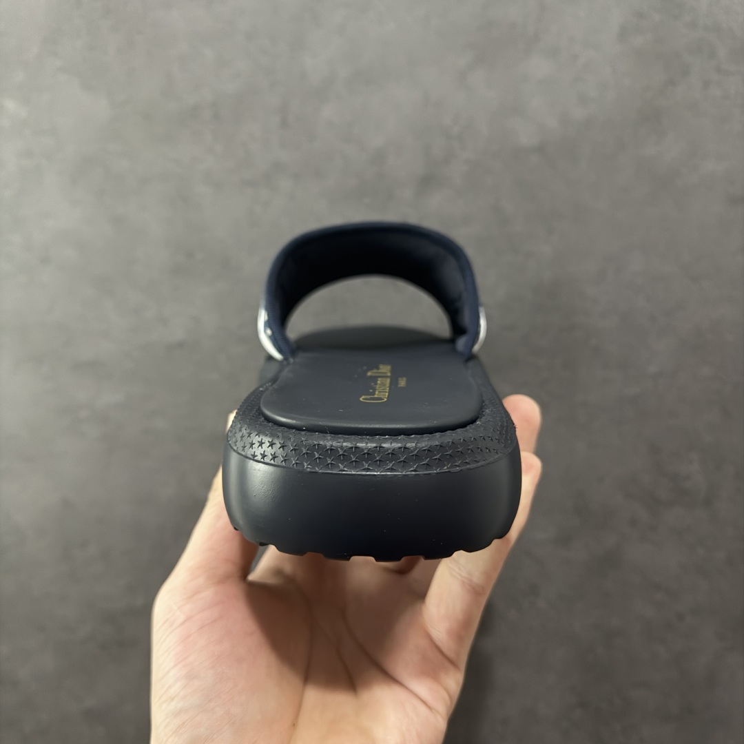 广东纯原版本Dior迪奥 最新款 Dioriviera Dway 圆头套穿一字拖鞋 厚底 拖鞋