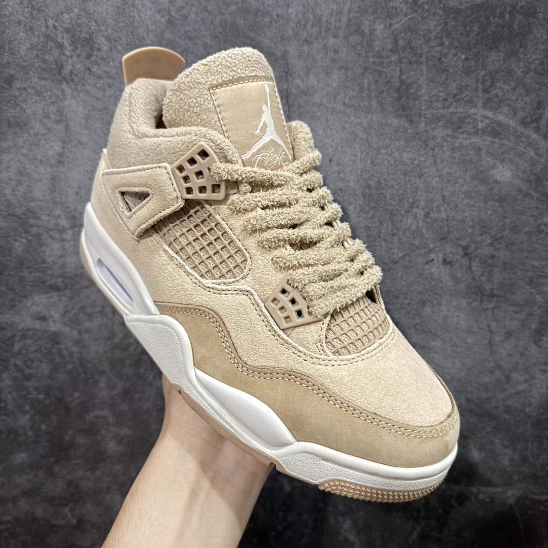 图片[3]-【纯原F版】Air Jordan 4 Retro AJ4 乔丹4代沙漠黄 毛绒卡其  原楦原纸板同源开发 完美呈现乔4的版型 内侧正确双色网格 还原细节 正确气垫颜色 正确网格工艺 正确拉帮工艺 全鞋原装材料制作 原档案原模具打造 货号：HV0823-200 尺码：36-48.5-选品中心