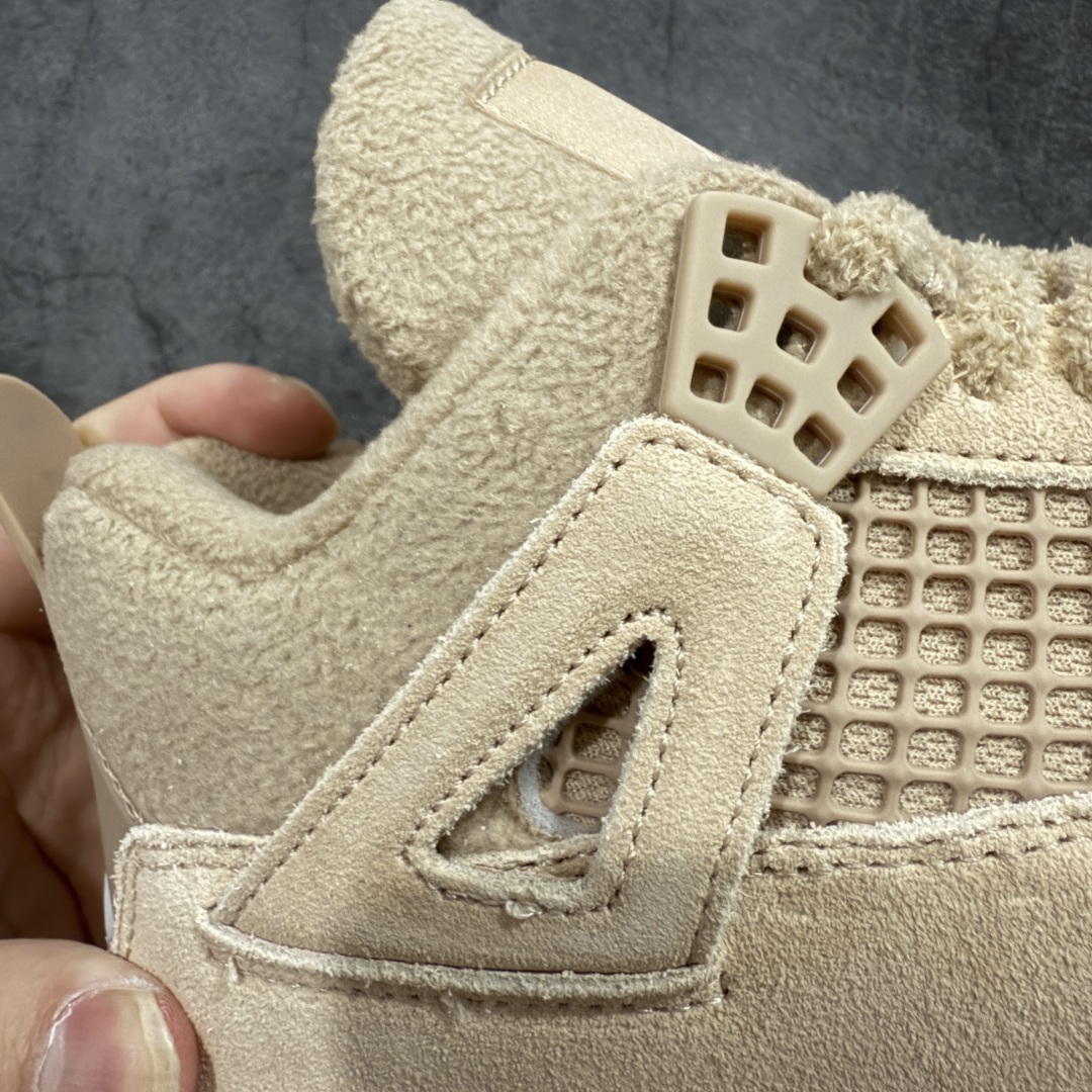 图片[4]-【纯原F版】Air Jordan 4 Retro AJ4 乔丹4代沙漠黄 毛绒卡其  原楦原纸板同源开发 完美呈现乔4的版型 内侧正确双色网格 还原细节 正确气垫颜色 正确网格工艺 正确拉帮工艺 全鞋原装材料制作 原档案原模具打造 货号：HV0823-200 尺码：36-48.5-选品中心