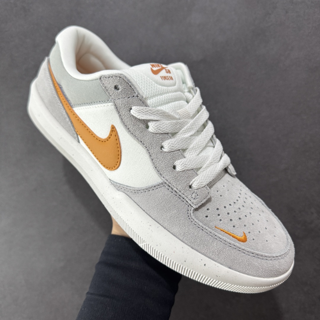 纯原版Nike SB Force 58 灰橘色 传统篮球风格 Nike SB Force 58 男/女滑板鞋 DV5477-007