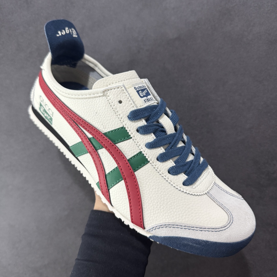 图片[3]-【定制版】OnitsukaTiger 鬼冢虎 古驰联名 低帮运动休闲鞋 红蓝绿撞色条纹配色 亚瑟士鬼冢虎复古经典板鞋经典传承及创新锐意，纹路、色泽、皮心颜色 质感百分百还原 大厂出品 超成熟稳定的做工 细节品控 货号：DL408-136 尺码：36 37 37.5 38 39 39.5 40.5 41.5 42 42.5 43.5 44 44.5 45-选品中心