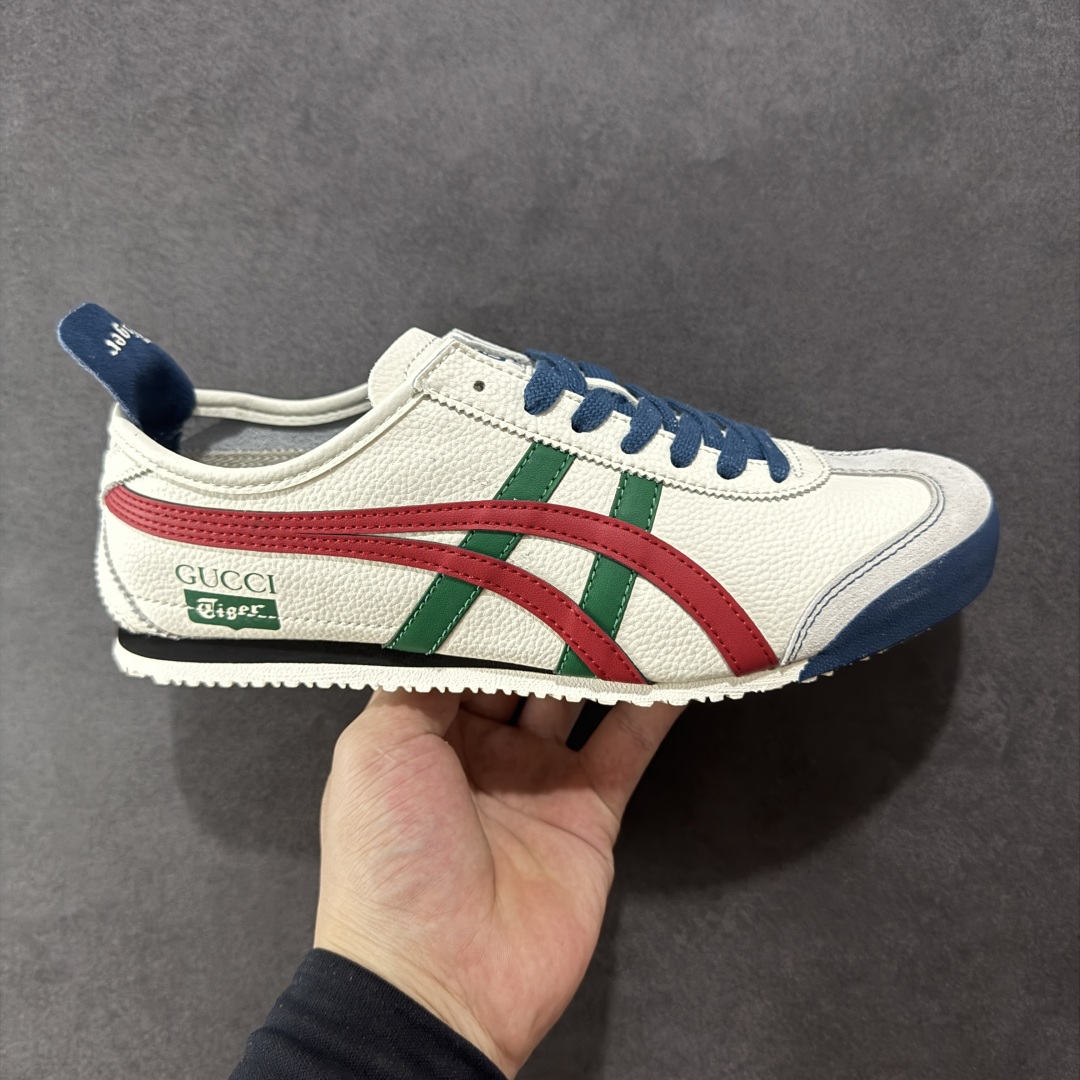 【定制版】OnitsukaTiger 鬼冢虎 古驰联名 低帮运动休闲鞋 红蓝绿撞色条纹配色 亚瑟士鬼冢虎复古经典板鞋经典传承及创新锐意，纹路、色泽、皮心颜色 质感百分百还原 大厂出品 超成熟稳定的做工 细节品控 货号：DL408-136 尺码：36 37 37.5 38 39 39.5 40.5 41.5 42 42.5 43.5 44 44.5 45-选品中心