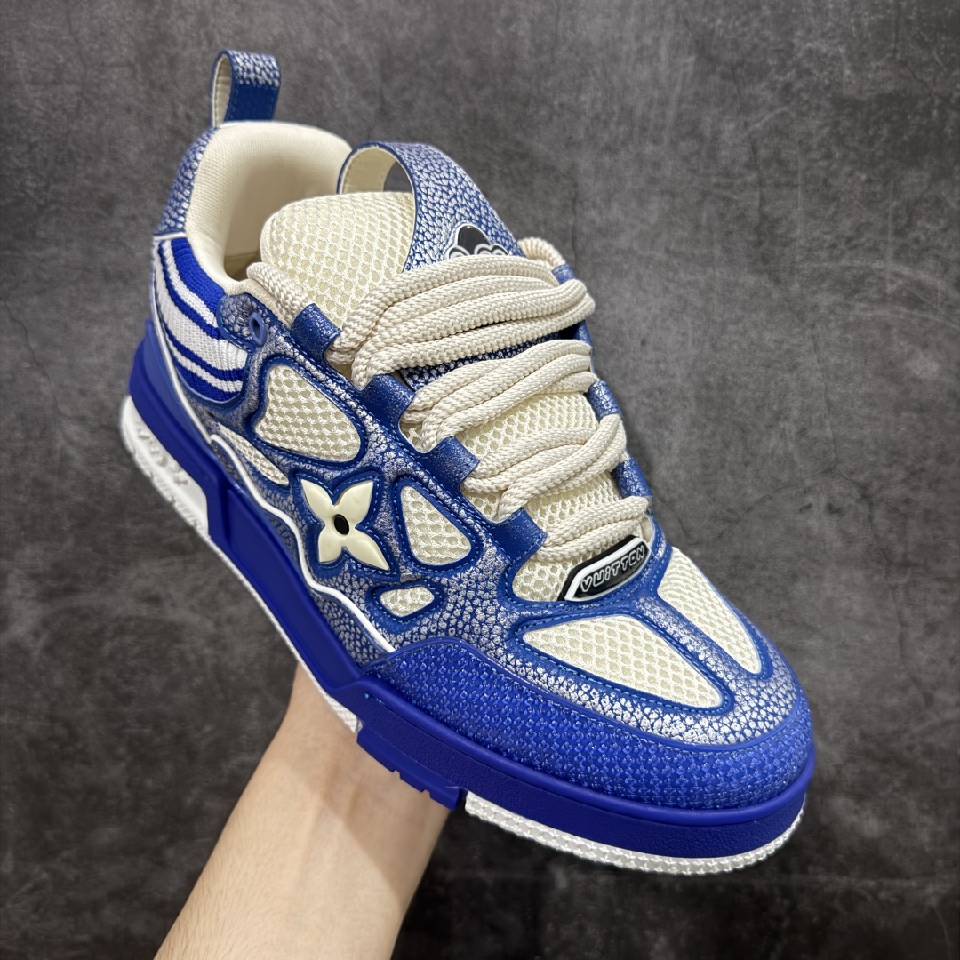 图片[3]-【广东纯原版本】Louis Vuitton LV Skate时装走秀圆头系带运动鞋 完美鞋型超高的清洁度 零毛边线头瑕疵 全套原楦原纸版原鞋开模 全网最具灵魂的版型 正确原装黄色鞋盒 正确中底印花 鞋面印花3D高频深度立体 全鞋电脑针车 紧密相连 针距密度一致 环保乳胶注塑鞋垫 厚度脚感还原原版 皮面裁剪部位 统一油边封口工艺 原装橡胶大底含胶量大底组合零偏差 专柜全套包装 防尘袋 说明书 质保卡 男女鞋 尺码：35 36 37 38 39 40 41 42 43 44 45-选品中心