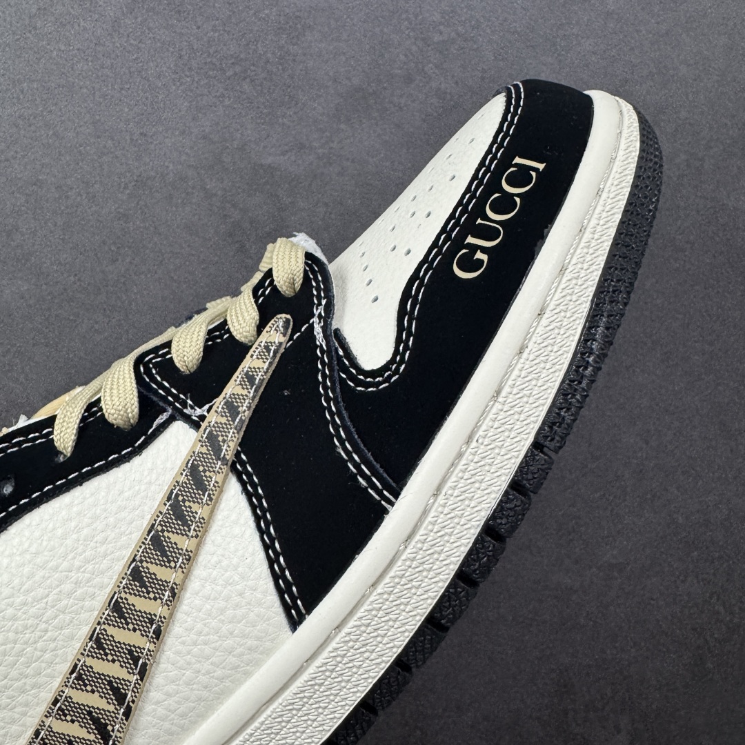 图片[5]-【定制版】Air Jordan 1 Low OG AJ1 乔1反转倒勾 X GUCCI联名款休闲运动篮球鞋 完美品质出货 鞋面切割工整 冲孔整齐干净 中底拉帮线 整体清洁度非常好 货号：XB1979-014 尺码：36 36.5 37.5 38 38.5 39 40 40.5 41 42 42.5 43 44 44.5 45 编码：CCB310320-选品中心