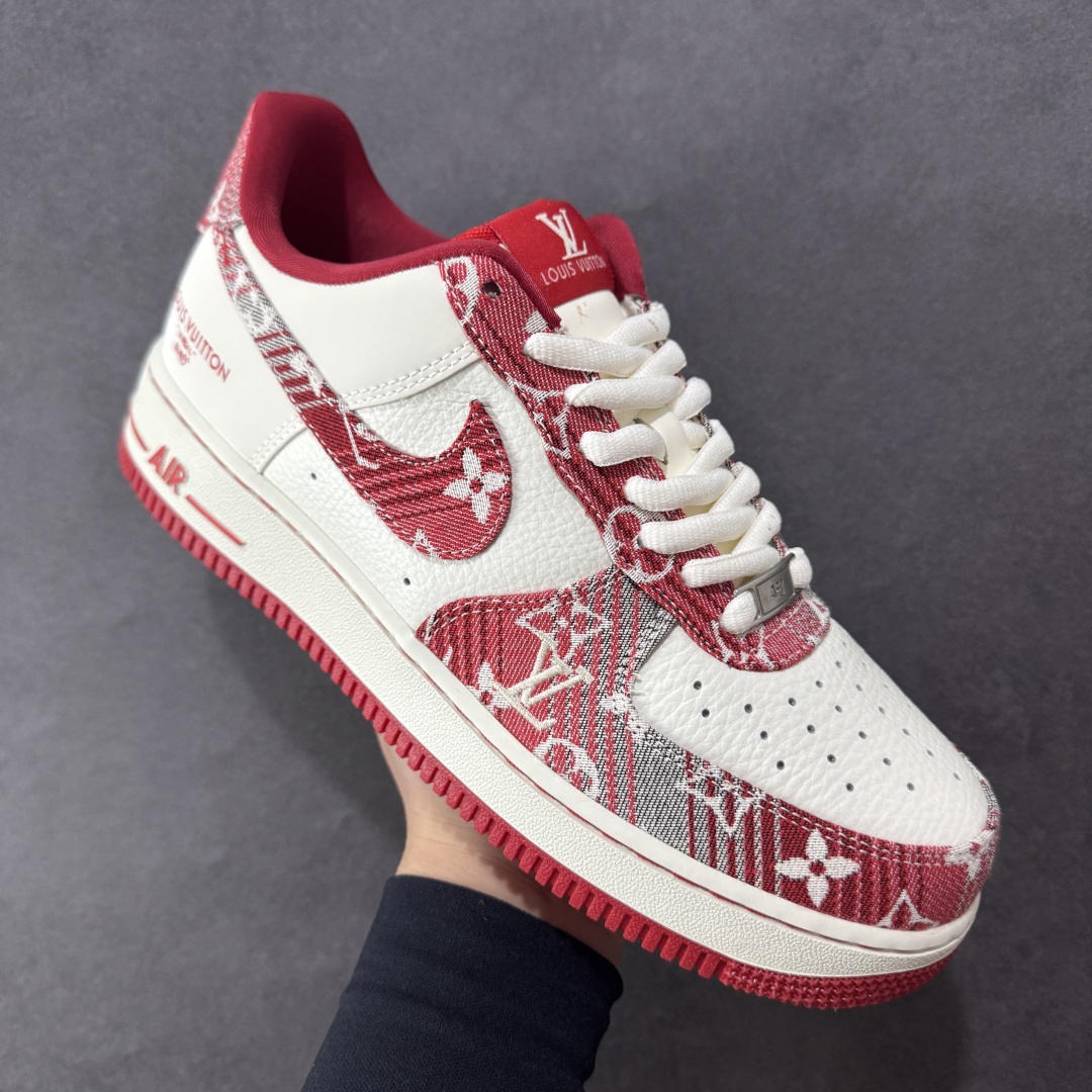 定制版Nike Air Force 1'07 Low LV联名 灰红牛仔 空军一号低帮休闲板鞋  SC9207-541