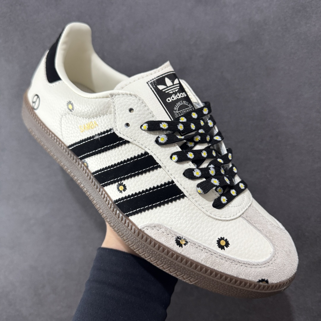 图片[3]-【定制版】adidas originals Samba OG 小雏菊 灰白黑 桑巴舞系列复古经典轻便板鞋 此款以简约大方的造型设计 给人以随性休闲的时尚格调 穿着舒适轻便，运动灵活自如 满足日常个性穿搭 货号：DX0005 尺码：36 36.5 37 38 38.5 39 40 40.5 41 42 42.5 43 44 44.5 45-选品中心