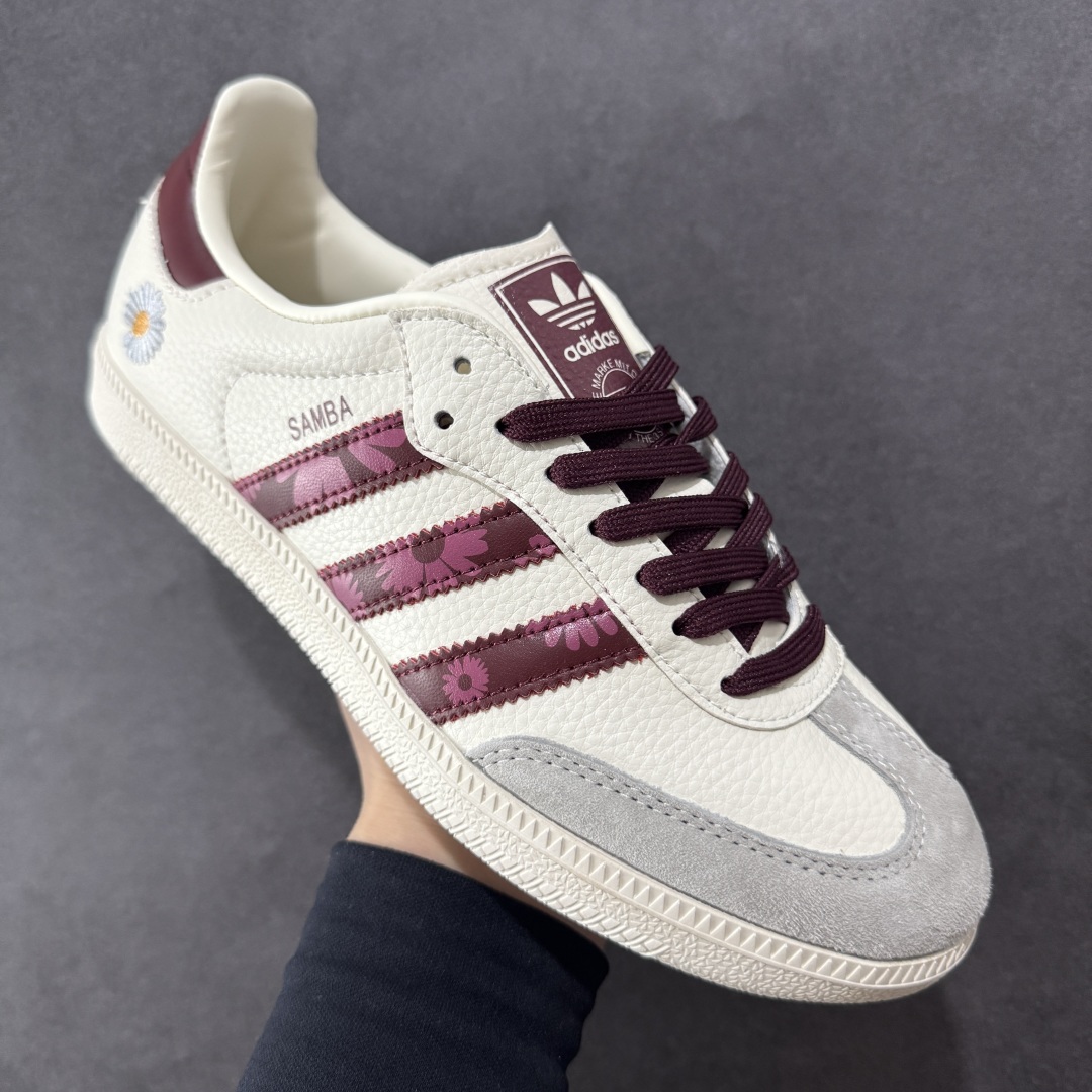 220 定制版adidoriginals Samba OG 小雏菊 灰白 桑巴舞系列复古经典轻便板鞋 DX0009