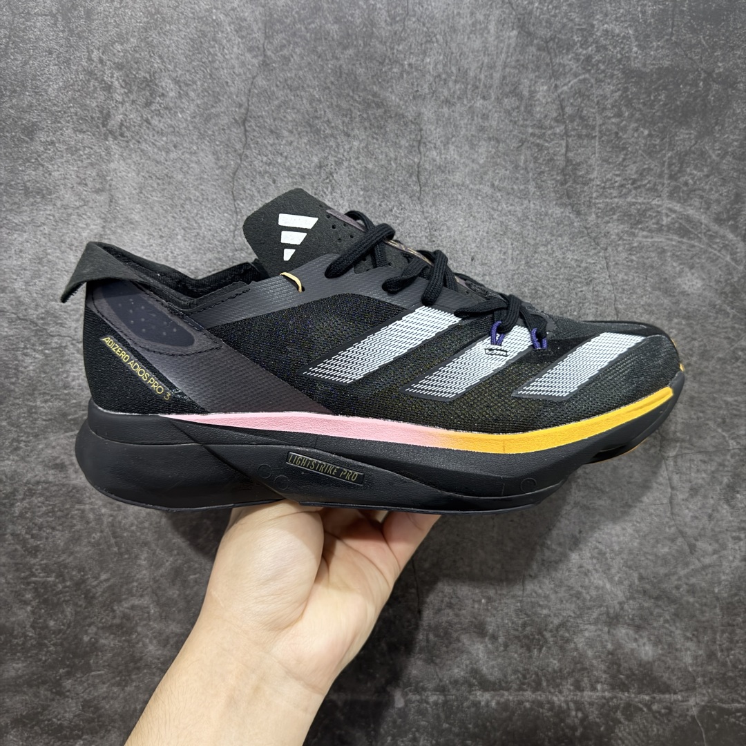 HD真碳组合底adidAdizero Adios Pro 3 舒适百搭减震防滑耐磨 低帮 碳板 马拉松跑步鞋  IG6439