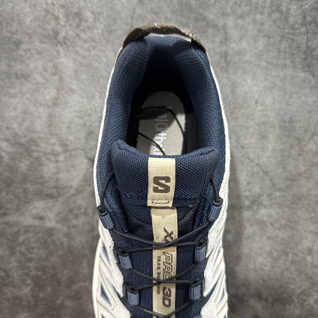 图片[8]-【纯原W1版】SALOMON XA Pro 3D Suede 深夜蓝 477918 萨洛蒙潮流越野机能户外功能鞋 纯原外贸平台特供订单 耗时半年巨作 全套原纸板楦头开发 原厂特供网布配套加持 确保原汁原味 完美呈现版型 原档数据独家私模五层组合大底 男女鞋同步官方开发 原装Ortholite轻量化鞋垫 中底布带钢印编号 原厂TPU锁扣 进口港宝加持 后跟自然饱满 还原公司包裹性 鞋面采用SENSIFT贴合技术 全方位贴合包裹脚型 鞋跟部鞋底牵引设计 提供强大的抓地性能 更适应野外崎岖不平的道路 其3D ADVANCED CHASSIS底盘 材料轻量大化 钉齿设计更具稳定性 防护性 鞋底易磨损区运用CONTAGRIP高耐磨材料 应对城市硬质路面长距离跑考验 尺码：36 36.5 37.5 38 38.5 39 40 40.5 41 42 42.5 43 44 44.5 45-选品中心