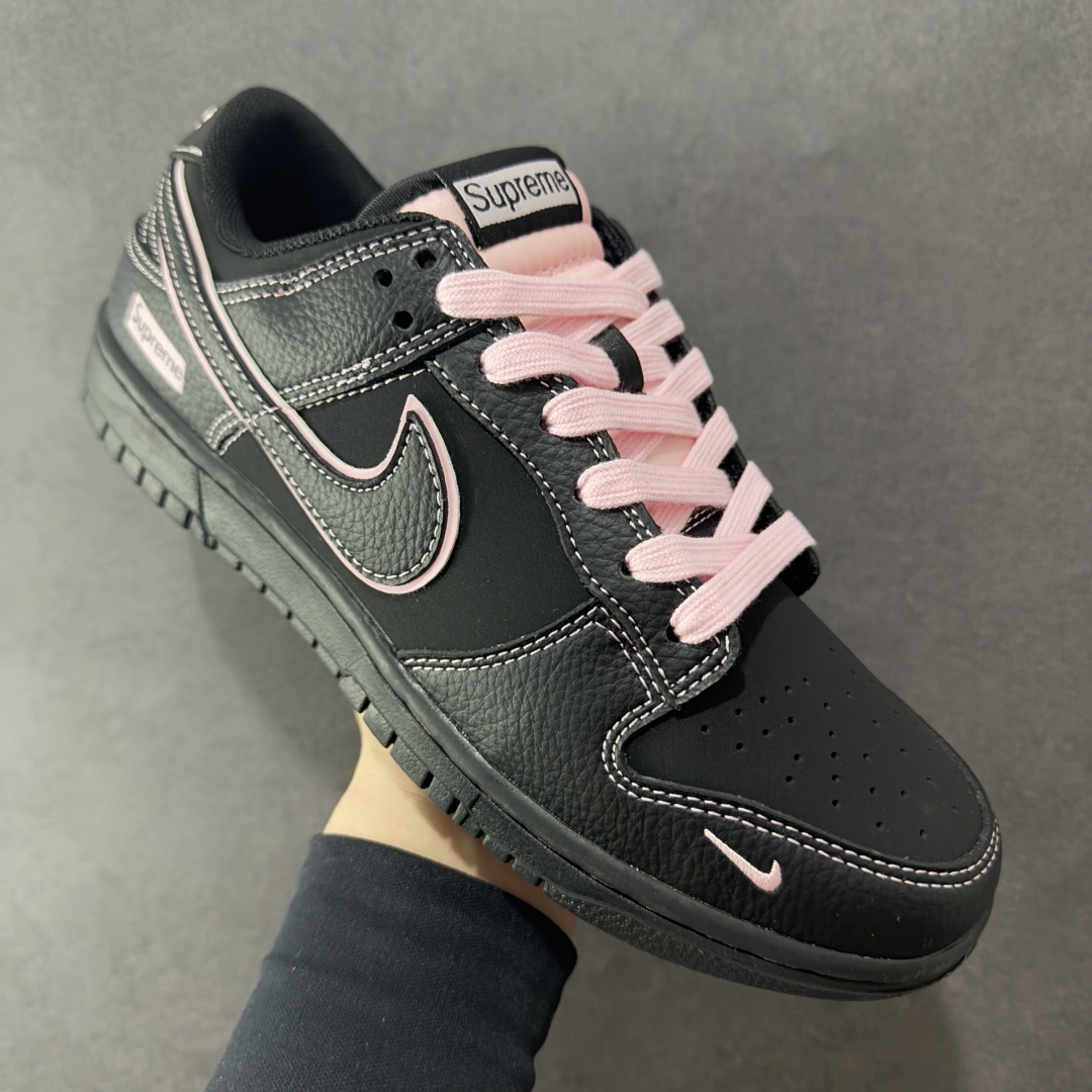 280 定制版Nike SB Dunk Low Supreme联名 全黑米线 高端定制 低帮休闲板鞋 QW5836-014