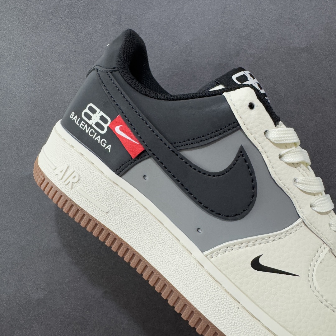定制版Nike Air Force 1 '07 Low “巴黎世家联名——米灰黑生胶”空军一号 低帮 运动鞋  HJ3318-005