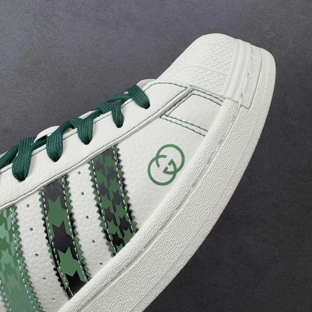 定制版AD Originals Superstar x GUCCI 白绿休闲运动鞋  DS0022