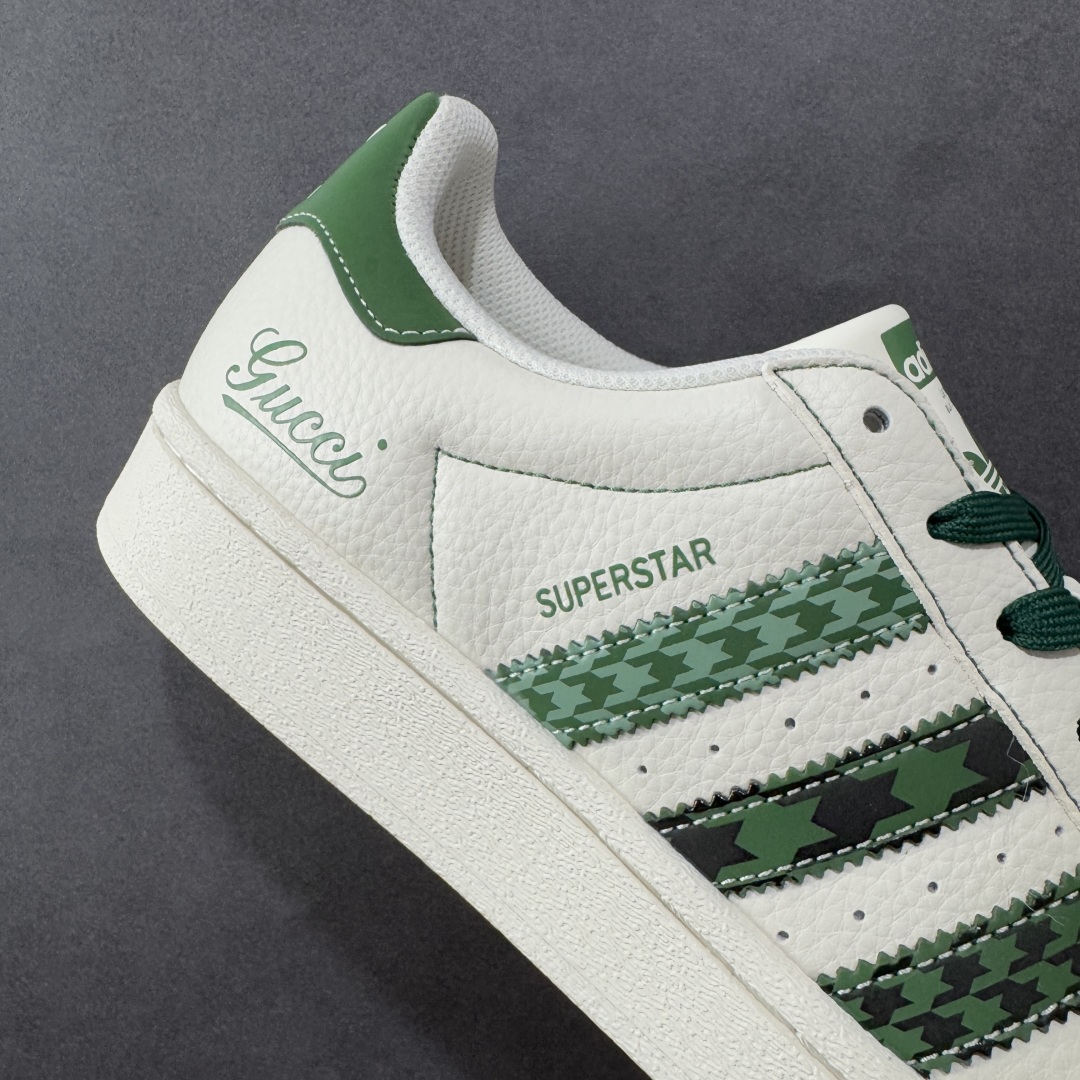 定制版AD Originals Superstar x GUCCI 白绿休闲运动鞋  DS0022