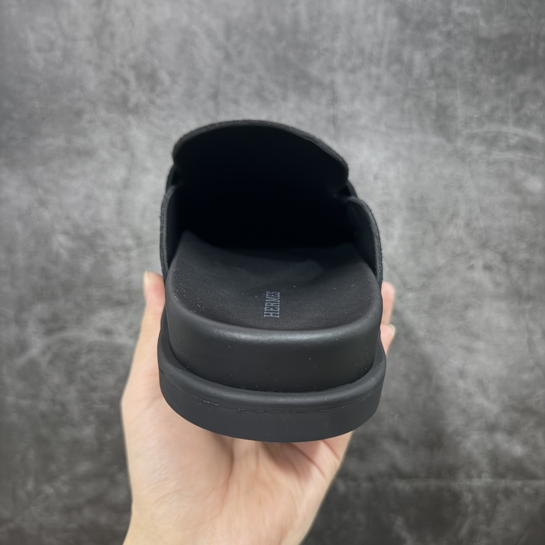 佛山超A版HERMES 爱马仕 GO MULE 老钱风 绒面革 半包头穆勒拖鞋