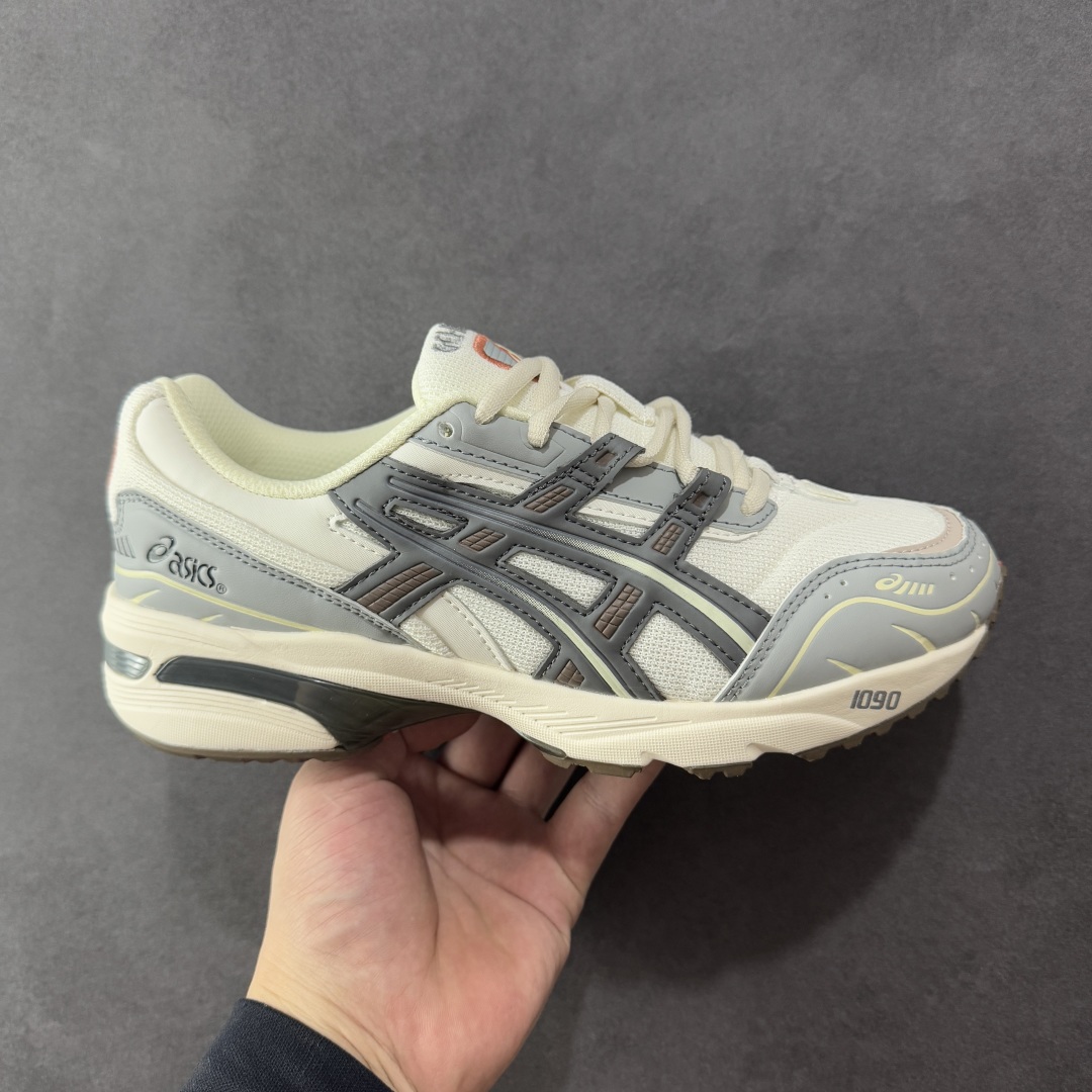 【K8版本】ASICS亚瑟士男女鞋夏季 GEL-1090 复古缓震老爹鞋透气轻便跑步鞋 进口双层丝纤维工程网布鞋面 轻量舒适透气材质 中底3D可视GEL缓震胶效果 升级FLYTEFOAM BLAST全新缓震中底部位科技材质 货号：1203A243-021 尺码：36-45半 编码：YBB230240-选品中心