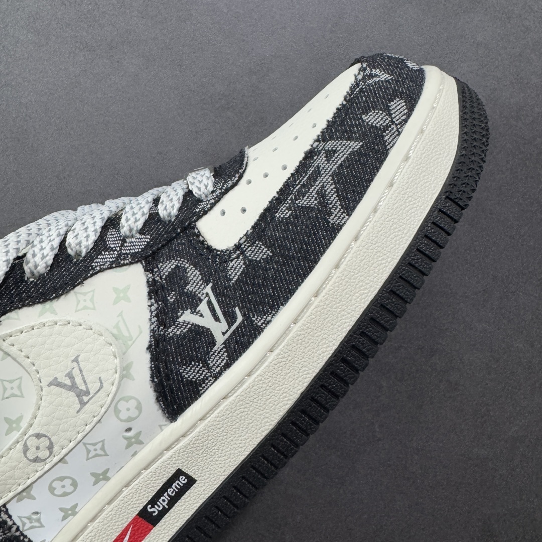 【定制版】Louis Vuitton x Nike Air Force 1 牛仔米白黑
此款主张打破传