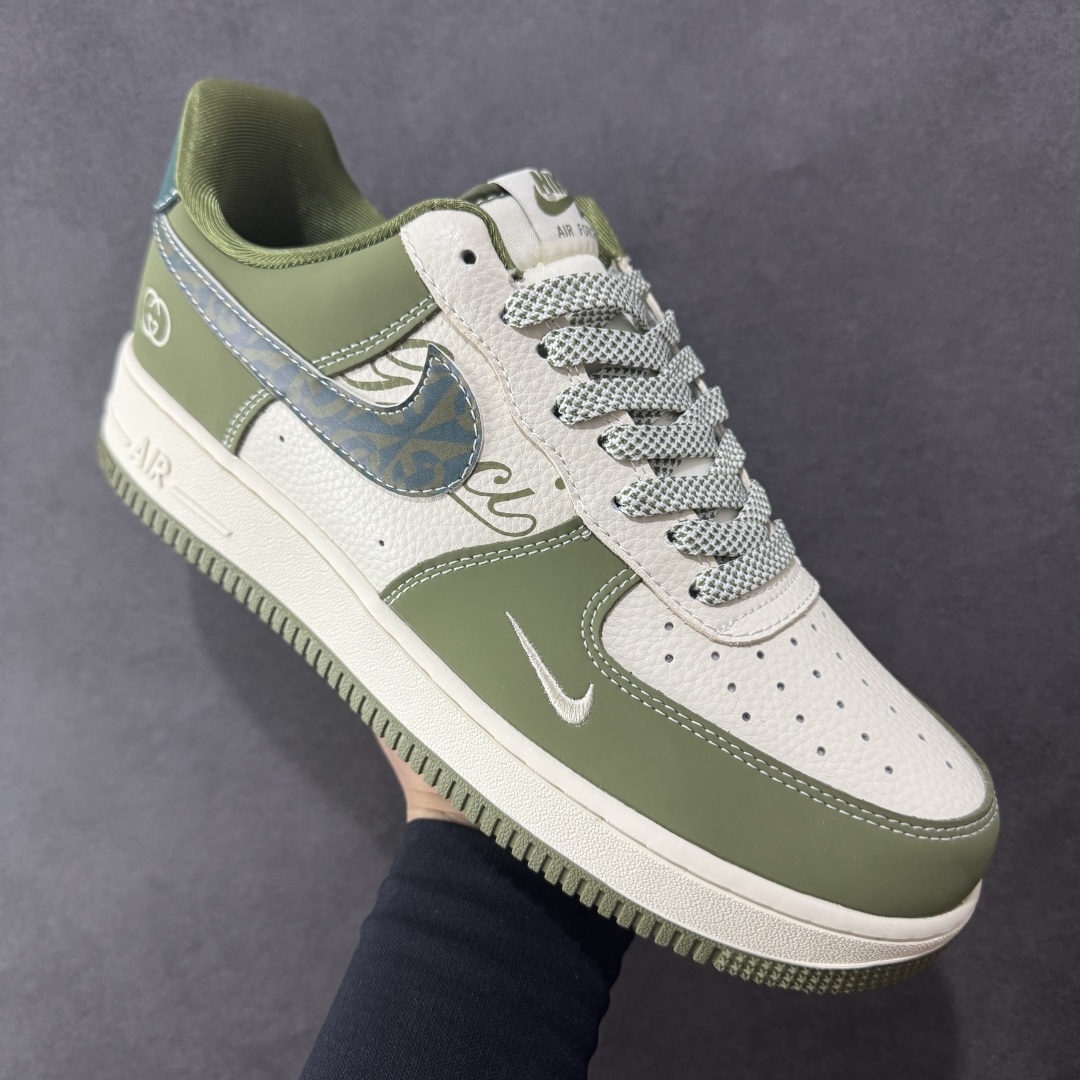 定制版Nike Air Force 1'07 Low 古驰联名 草绿 空军一号低帮休闲板鞋  KK1988-094