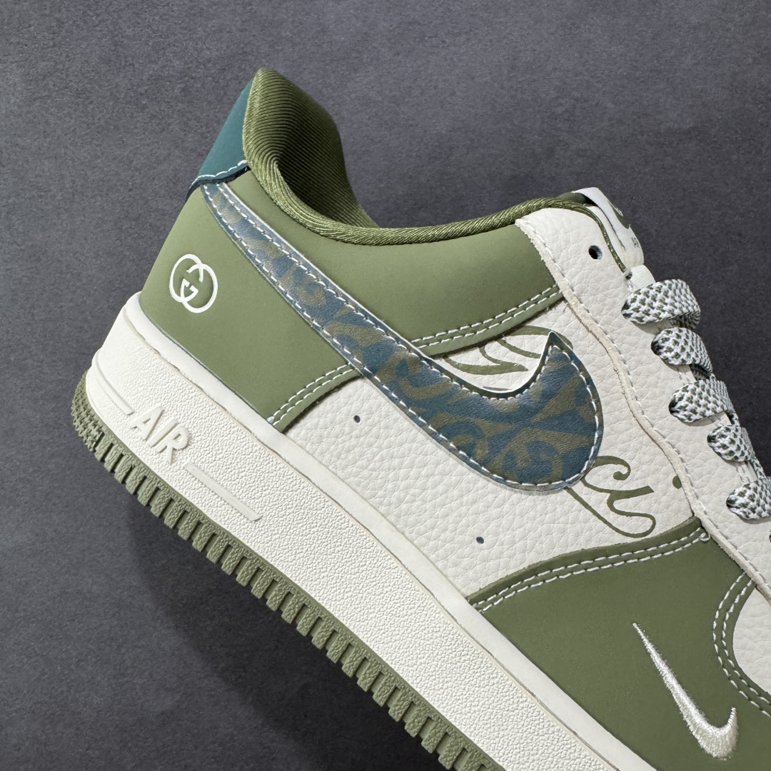 定制版Nike Air Force 1'07 Low 古驰联名 草绿 空军一号低帮休闲板鞋  KK1988-094