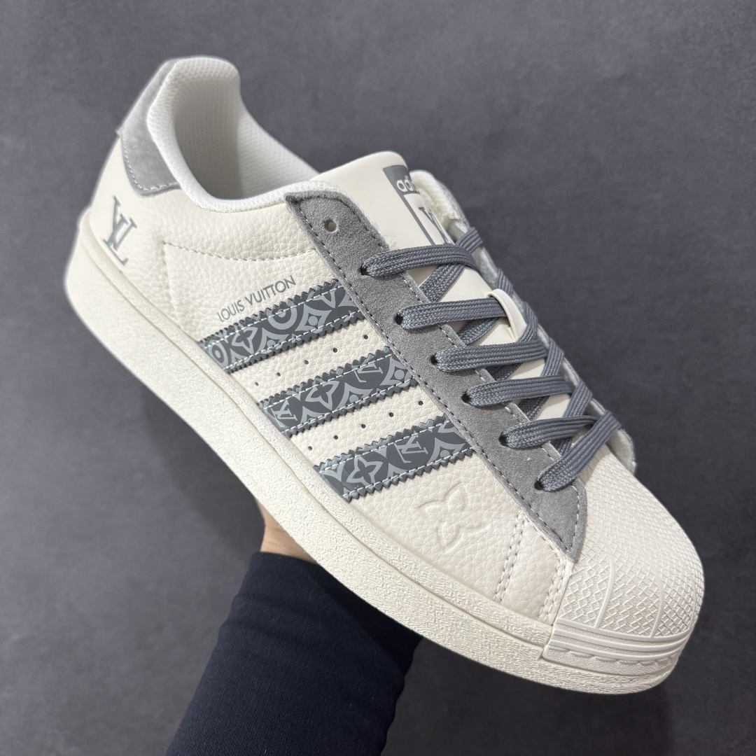 定制版AD Originals Superstar x Louis Vuitton 白灰 XS0007