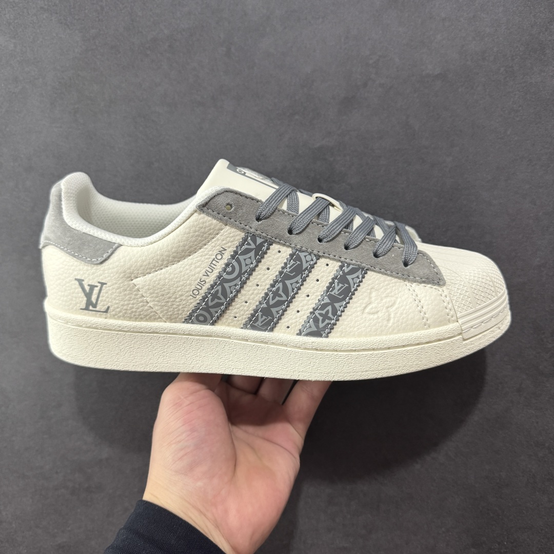定制版AD Originals Superstar x Louis Vuitton 白灰 XS0007