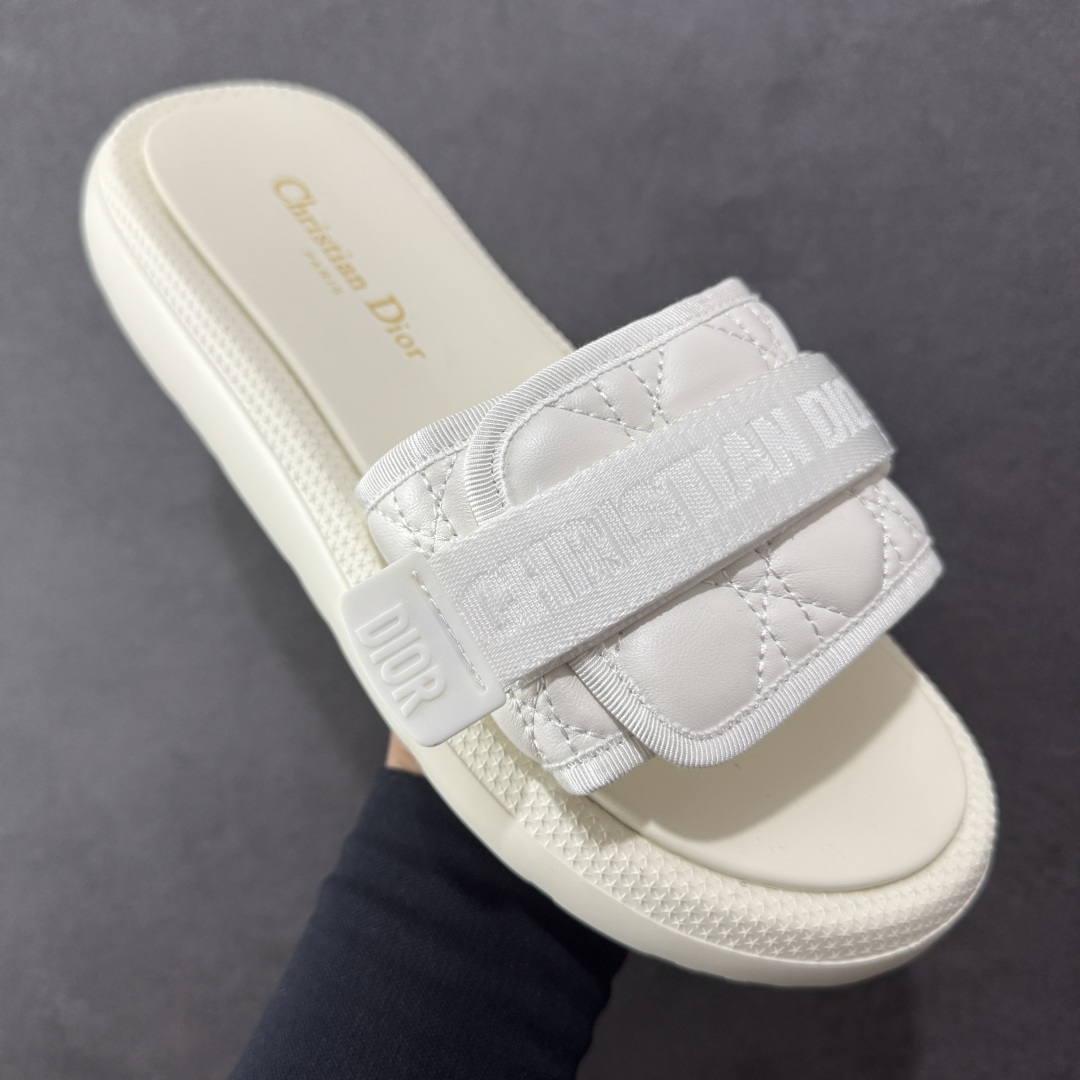 Dior迪奥 最新款 Dioriviera Dway 圆头套穿一字拖鞋 厚底 拖鞋