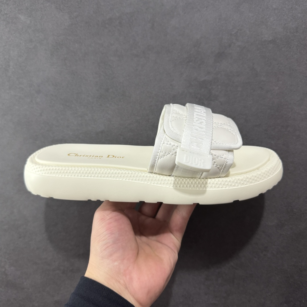Dior迪奥 最新款 Dioriviera Dway 圆头套穿一字拖鞋 厚底 拖鞋