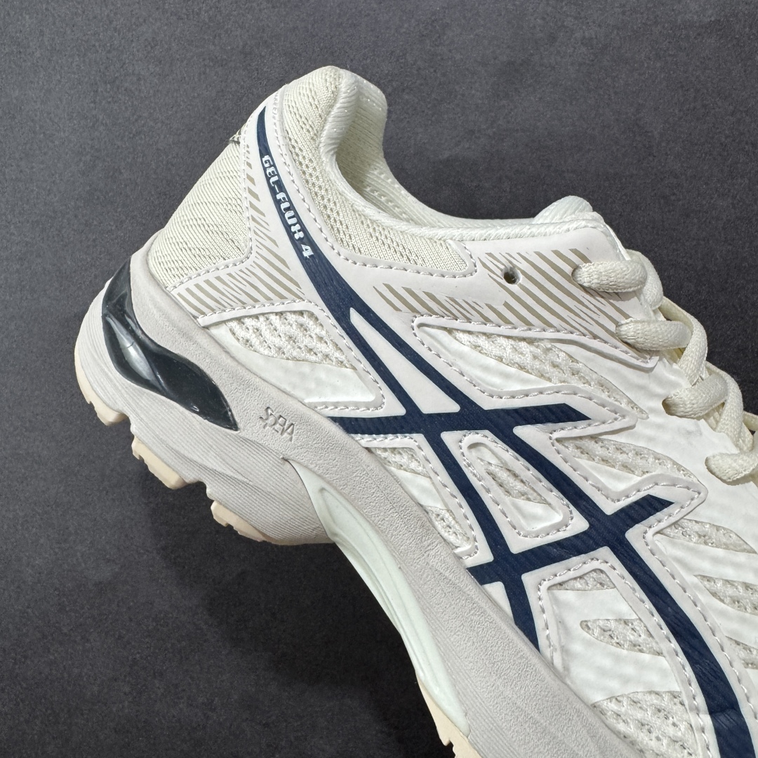 180 1 K8版本Asics 亚瑟士GEL-FLUX 4代 系列低帮城市休闲运动跑步鞋 “米白深蓝” 1011A614-102