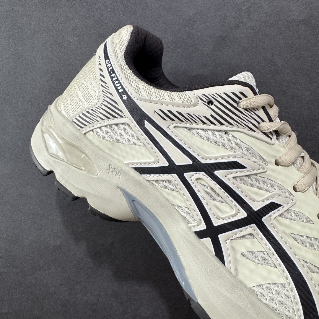 1 K8版本Asics 亚瑟士GEL-FLUX 4代 系列低帮城市休闲运动跑步鞋 “米白深蓝” 1011A614-200