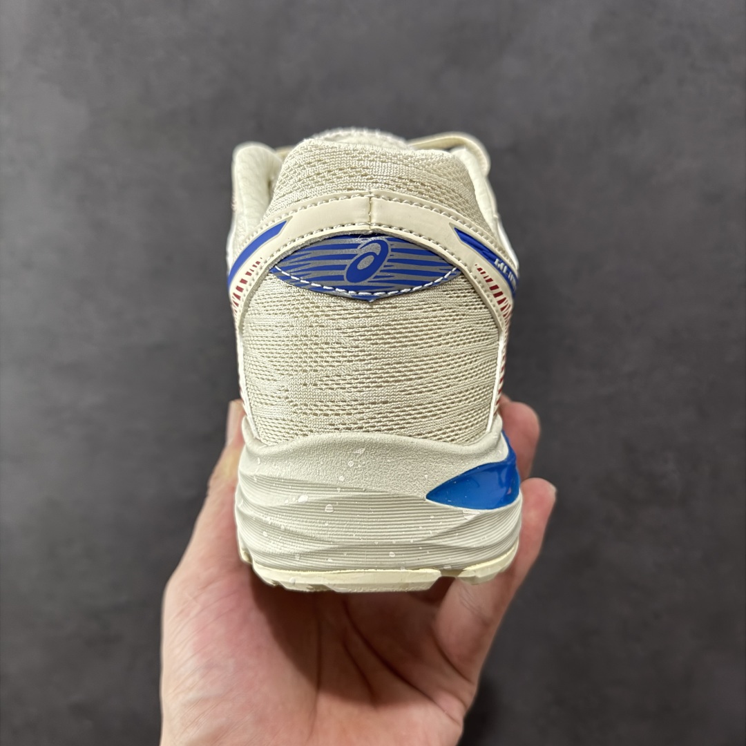 1 K8版本Asics 亚瑟士GEL-FLUX 4代 系列低帮城市休闲运动跑步鞋 “米白深蓝” 1011A614-109