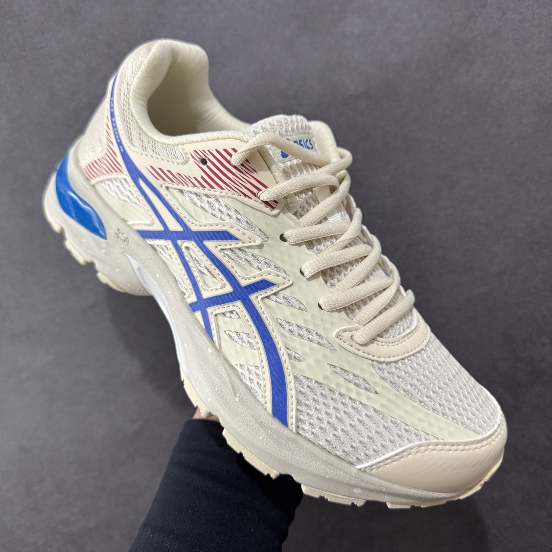1 K8版本Asics 亚瑟士GEL-FLUX 4代 系列低帮城市休闲运动跑步鞋 “米白深蓝” 1011A614-109