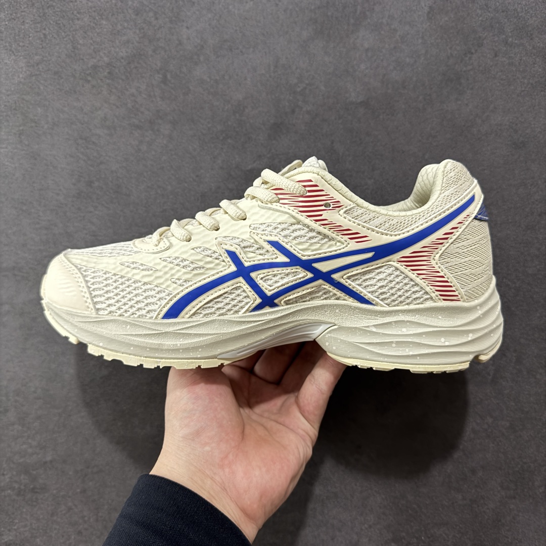 1 K8版本Asics 亚瑟士GEL-FLUX 4代 系列低帮城市休闲运动跑步鞋 “米白深蓝” 1011A614-109